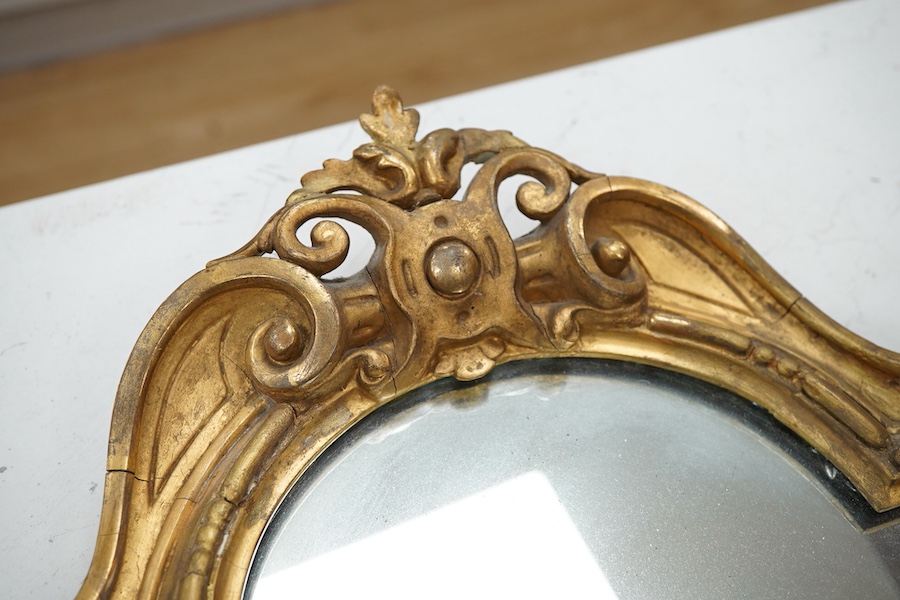 A pair of 19th century gilt wood wall mirrors, 55.5cm